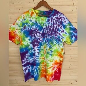 NEW Unisex XL GILDAN Soft Style Rainbow Colored Tie-Dye T-Shirt